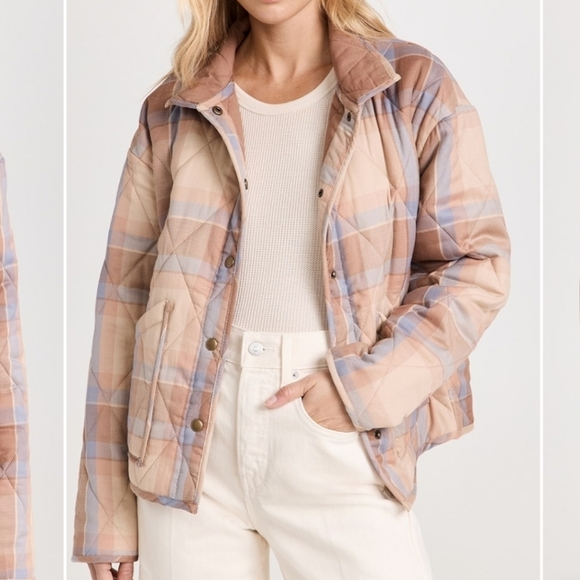 Z Supply Jackets & Blazers - Z Supply Maya Quilted Plaid Snap Closure Jacket Patch Hip Pockets Size XS